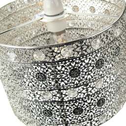 Rackhams Antique Silver Acrylic Gem Moroccan Style Chandelier Pendant Light Shade Fitting - thumbnail 5