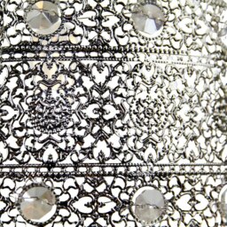 Rackhams Antique Silver Acrylic Gem Moroccan Style Chandelier Pendant Light Shade Fitting - thumbnail 6