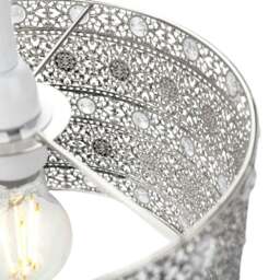 Rackhams Antique Silver Acrylic Gem Moroccan Style Chandelier Pendant Light Shade Fitting - thumbnail 4