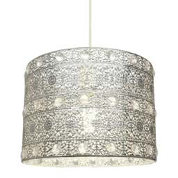 Rackhams Antique Silver Acrylic Gem Moroccan Style Chandelier Pendant Light Shade Fitting - thumbnail 3