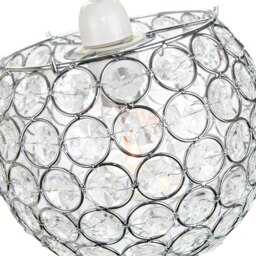 Rackhams Modern Round Globe Easy Fit Pendant Shade with Small Transparent Acrylic Beads - thumbnail 3