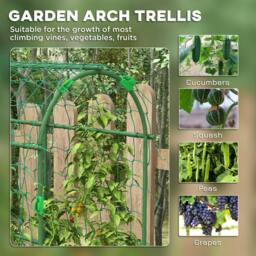 Rackhams 183 cm Tall Garden Trellis for Climbing Plants Outdoor - Green - Steel, PE - 43W x 182D x 183H cm - thumbnail 4