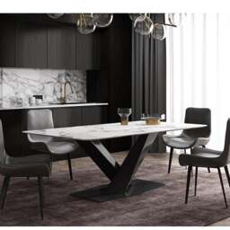 Rackhams Sanders Dining Table, Sintered Stone - 130 x 70cm - Black - thumbnail 4