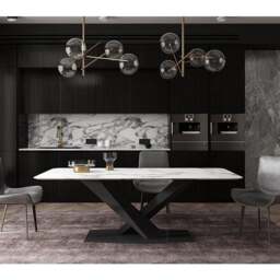 Rackhams Sanders Dining Table, Sintered Stone - 130 x 70cm - Black - thumbnail 3