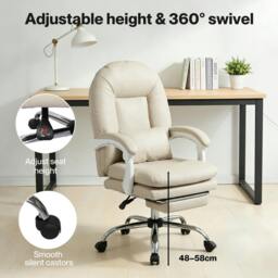 Rackhams Office Chair Ergonomic Executive Chair Heavy Duty  155°Reclining Leather - thumbnail 6