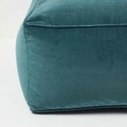 Rackhams Velvet Pouffe Bean Cube - Orange - thumbnail 5