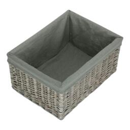 Rackhams Grey Wash Grey Cotton Lined Willow Storage Baskets - Large - wicker - Grey - thumbnail 5