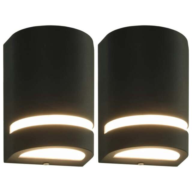 Rackhams Outdoor Wall Lights 2 pcs 35 W Black Half-round