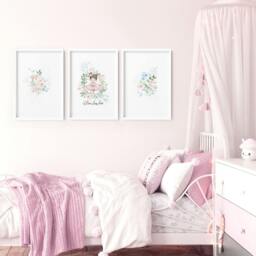 Rackhams Nursery Paintings - Set of 3 wall art prints - 20 x 30 in / 50 x 76 cm - Matte Museum Quality Art Paper 290 gsm - Black Frame