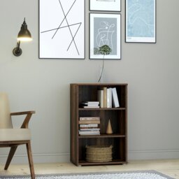 Rackhams Essential Low Narrow 2 Shelf Bookcase in Vintage Oak - Vintage Oak - Wood - 1 - thumbnail 4