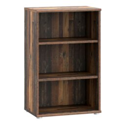 Rackhams Essential Low Narrow 2 Shelf Bookcase in Vintage Oak - Vintage Oak - Wood - 1 - thumbnail 1
