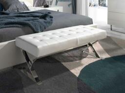 Rackhams White Leatherette Bench 5001 - thumbnail 3