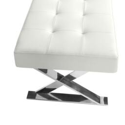 Rackhams White Leatherette Bench 5001 - thumbnail 5