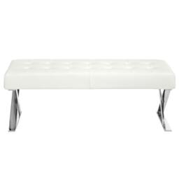 Rackhams White Leatherette Bench 5001 - thumbnail 2