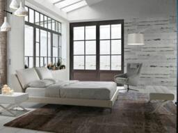 Rackhams White Leatherette Bench 5001 - thumbnail 4