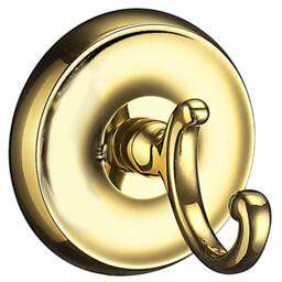 Rackhams Single Polished Brass Towel Hook (70mm) Wall Mounted Bathroom Storage Square Robe Hooks Clothes Hanger Coat Peg
