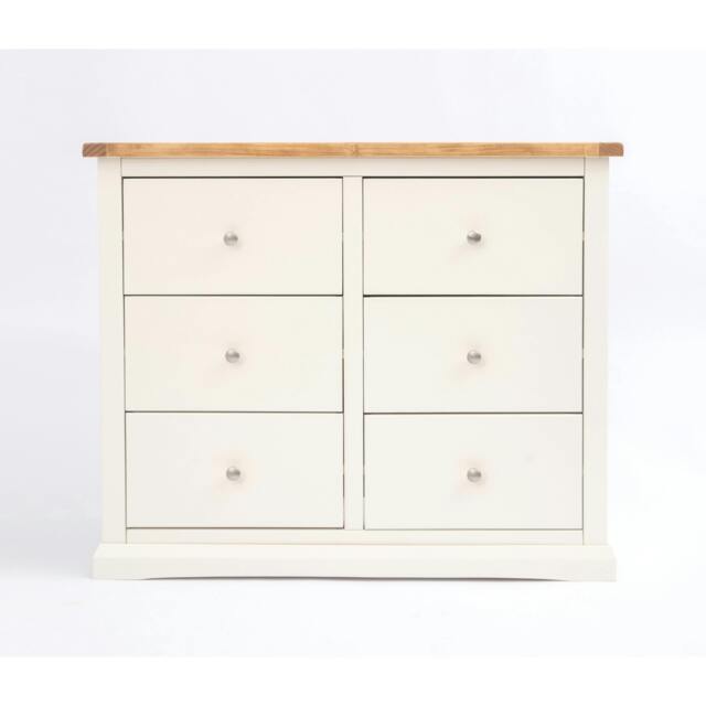 Rackhams Castelli 6 Drawer Chest of Drawers Chrome Knob - Off White - image 1
