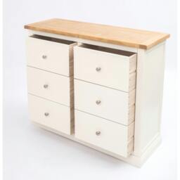 Rackhams Castelli 6 Drawer Chest of Drawers Chrome Knob - Off White - thumbnail 4