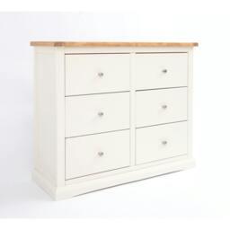 Rackhams Castelli 6 Drawer Chest of Drawers Chrome Knob - Off White - thumbnail 2