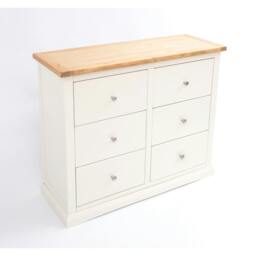 Rackhams Castelli 6 Drawer Chest of Drawers Chrome Knob - Off White - thumbnail 3