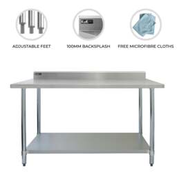 Rackhams Commercial Stainless Steel Catering Table - 4FT Wide - thumbnail 2