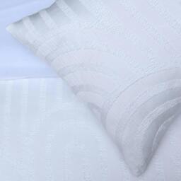 Rackhams Luxury Hotel Quality Reversible Tufted Arch Duvet Cover with Pillowcases - White - Single (135cm x 200cm) - thumbnail 3
