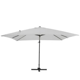 Rackhams 3 x 3 m Square Cantilever Parasol Light Grey Outdoor Hanging Umbrella for Garden and Patio - Parasol + Cross Base + Square Water Tank - Khaki - thumbnail 6