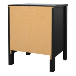 Rackhams Madrid Bedside Table 2 drawers in Matt Black - Black - Manufactured wood - 1 - thumbnail 4
