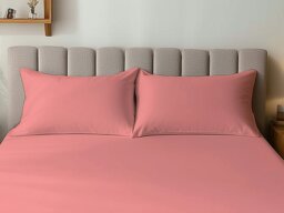 Rackhams Microfibre Soft Touch Plain Dyed Housewife Pillowcase Pair - Pink - thumbnail 1