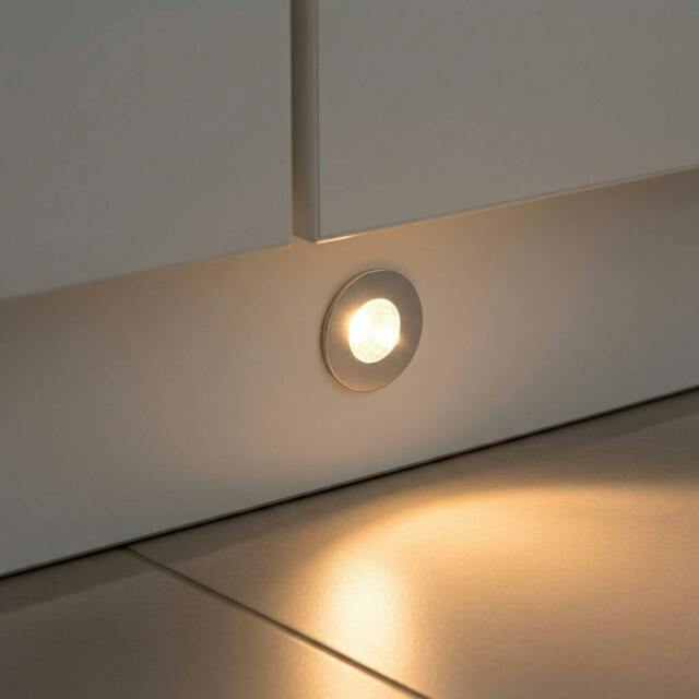 Rackhams 1 Watt Chrome LED Plinth Light - image 1