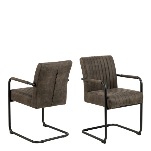 Rackhams Adele Dining Chair in Grey Fabric Set of 2 - 1 - image 1