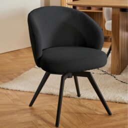 Rackhams Darlene Dining Chair with Armrest and Swivel Function in Black - 1 - thumbnail 6