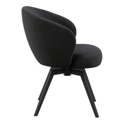 Rackhams Darlene Dining Chair with Armrest and Swivel Function in Black - 1 - thumbnail 3