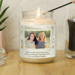 Rackhams Personalised Wild Flowers Photo Upload Large Candle Jar - thumbnail 2