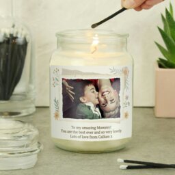 Rackhams Personalised Wild Flowers Photo Upload Large Candle Jar - thumbnail 4