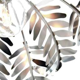 Rackhams Traditional Fern Leaf Design Ceiling Pendant Light Shade in Silver Chrome Finish - thumbnail 4