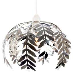 Rackhams Traditional Fern Leaf Design Ceiling Pendant Light Shade in Silver Chrome Finish