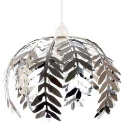Rackhams Traditional Fern Leaf Design Ceiling Pendant Light Shade in Silver Chrome Finish - thumbnail 2