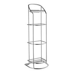 Rackhams Chromed Stainless Steel Toilet Roll Holder Freestanding Bathroom Multi-Roll Holder
