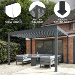Rackhams Aluminium Pergola 3m x 3m - thumbnail 3