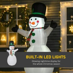 Rackhams 6.5ft Inflatable Snowman Xmas Airblown Holiday Decoration Outdoor - thumbnail 4