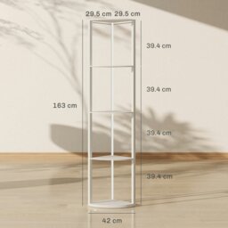 Rackhams RGB LED Floor Lamp with Shelves and Remote Control for Living Room - White - Yes - MDF - thumbnail 5