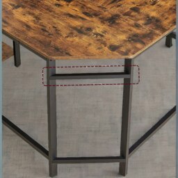 Rackhams Industrial Rustic L-Shaped Writing Desk With Steel Frame - thumbnail 6