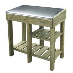Rackhams Florine Garden Potting Table 80cm x 43cm Wooden Potting Table with Shelf - thumbnail 3