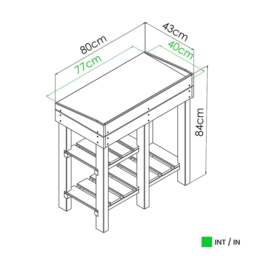Rackhams Florine Garden Potting Table 80cm x 43cm Wooden Potting Table with Shelf - thumbnail 2