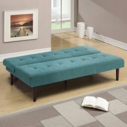 Rackhams 4ft Sofa Bed Contemporary Convertible Upholstered Green/ Grey - Grey - thumbnail 3