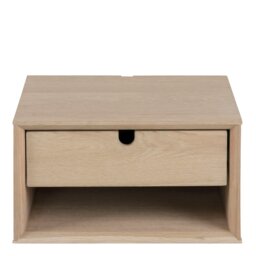 Rackhams Century 1 Drawer Wall Mounted Bedside Table in Oak - Brown - Manufactured wood - 1 - thumbnail 2