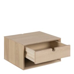 Rackhams Century 1 Drawer Wall Mounted Bedside Table in Oak - Brown - Manufactured wood - 1 - thumbnail 3