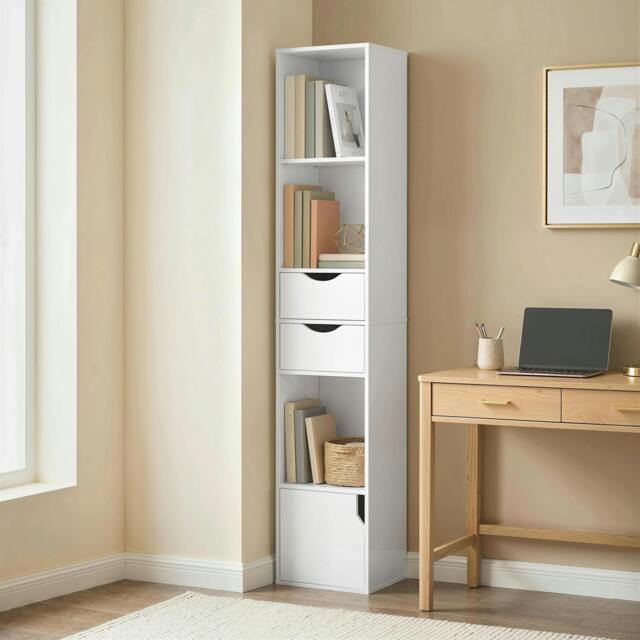 Rackhams Bookcase with Drawers Adjustable Shelf 158 cm - White - image 1