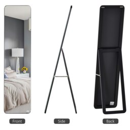 Rackhams Full Length Mirror Free Standing or Wall Mount Dressing Bedroom Black - thumbnail 5